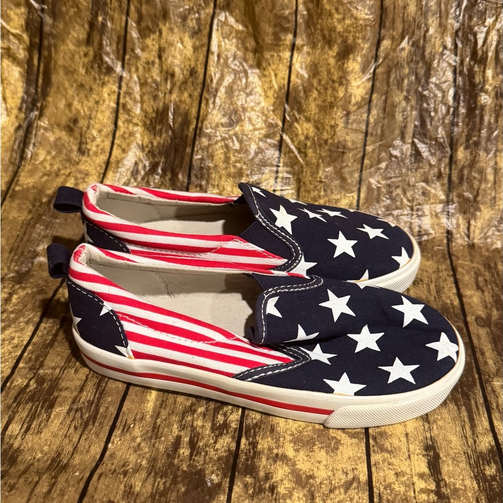Toddler Old Navy Star and Stripe Slip-On Shoes 4th of July Size 10